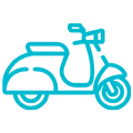 Icono moto vespa azul | HL Accidentes Sevilla